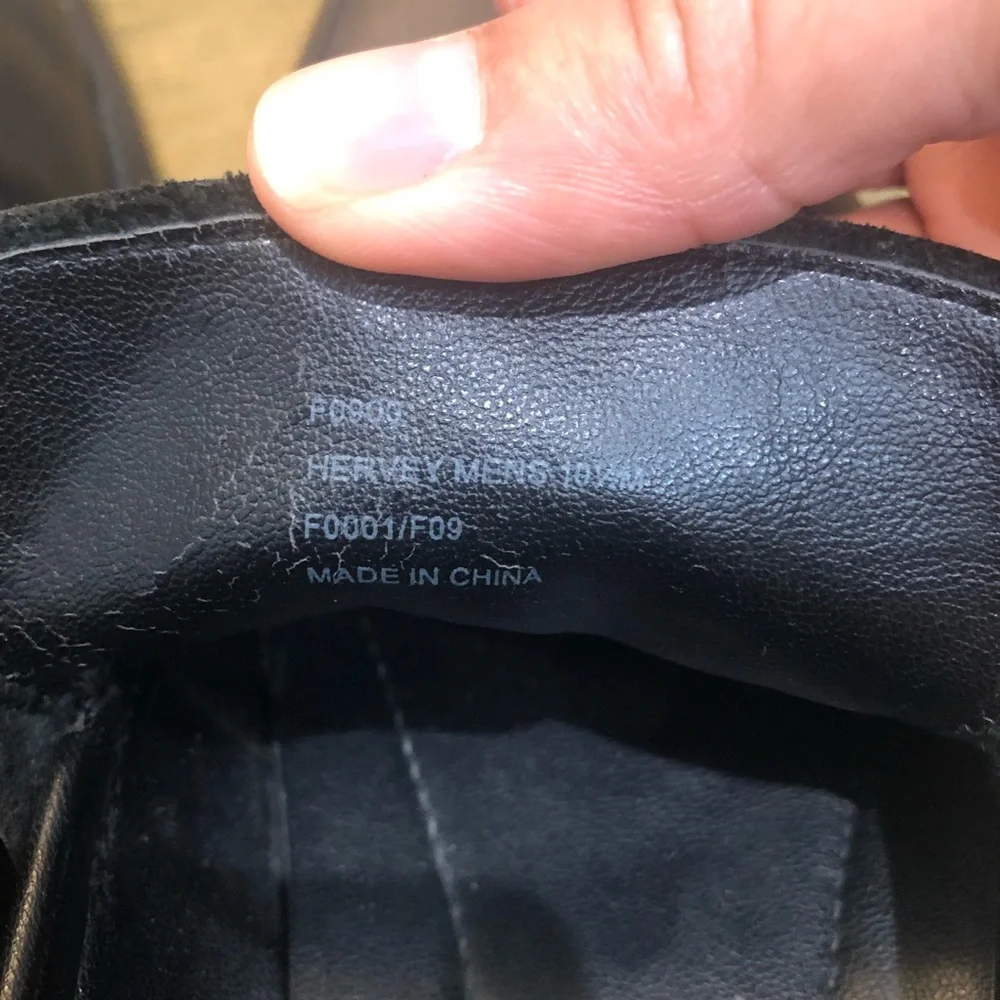 Calvin Klein Black Leather‎ Hervey Shoes Sz. 10.5